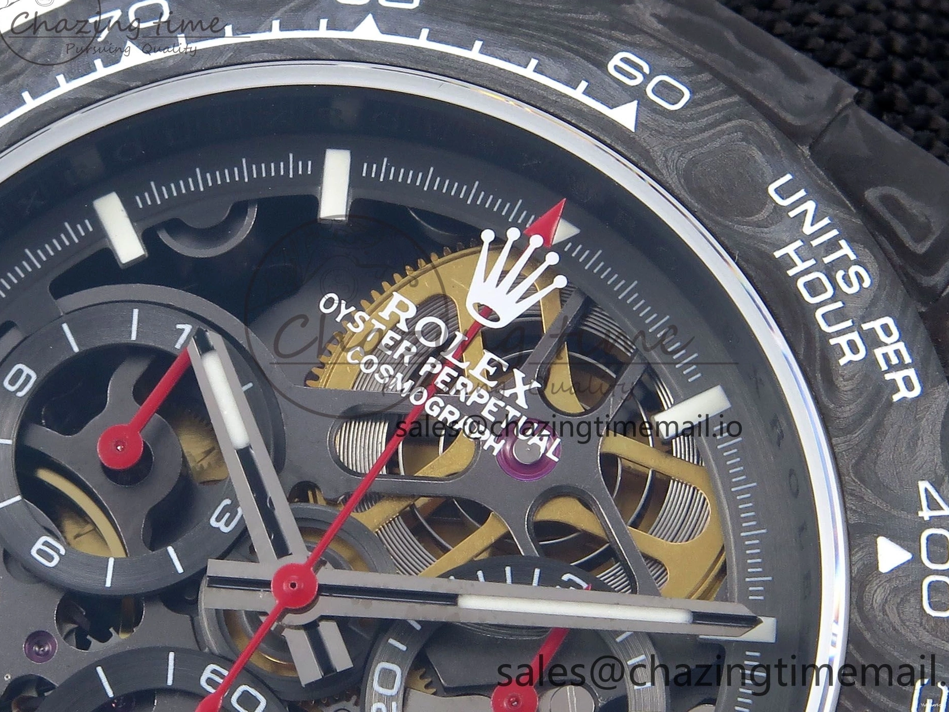 Best 40mm N6F Skeleton Black DD4801 Daytona Dial Gray Diw 1:1 Strap Edition Nylon 1126